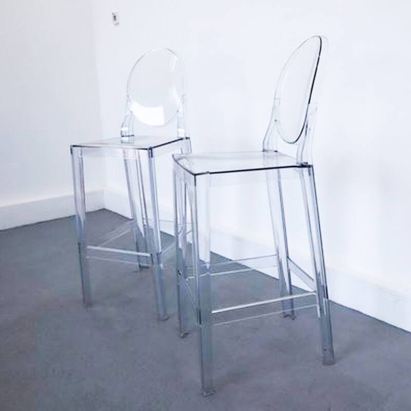 Modern Transparent Ghost Stool /Back 26" special Deal (Set of 3)