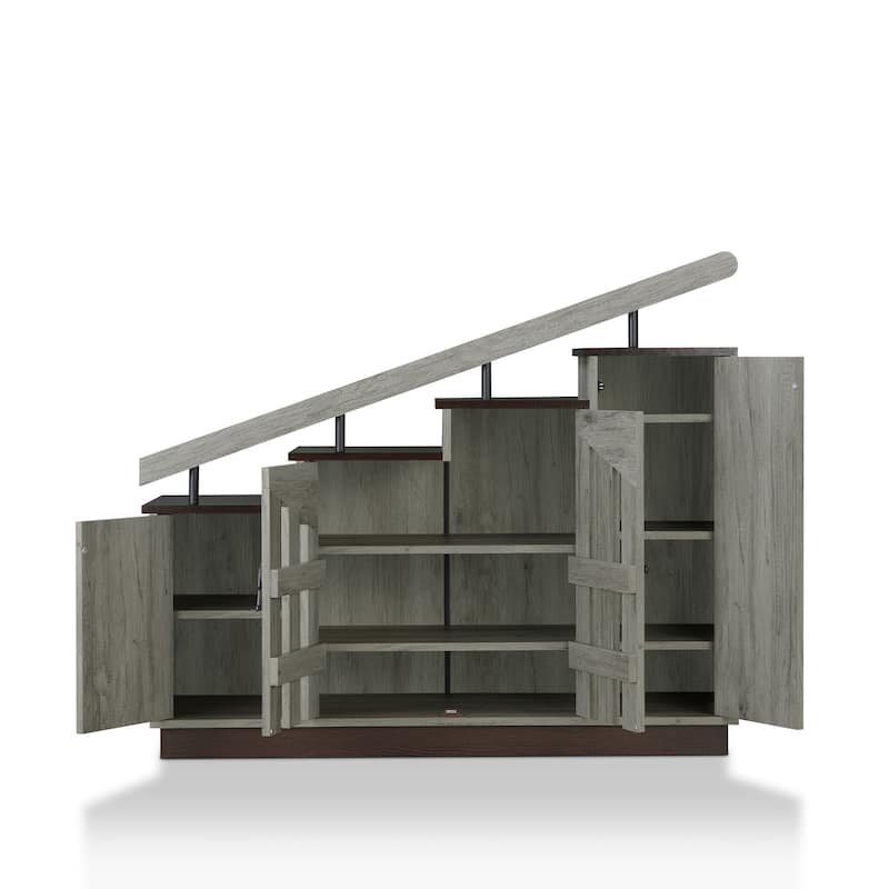 Garner Rustic 9-shelf Storage Shoe Cabinet by Furniture of America