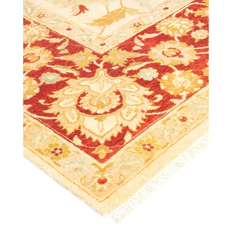 Overton Handknotted Wool Traditional Oriental Ivory Area Rug - 8' x 10'