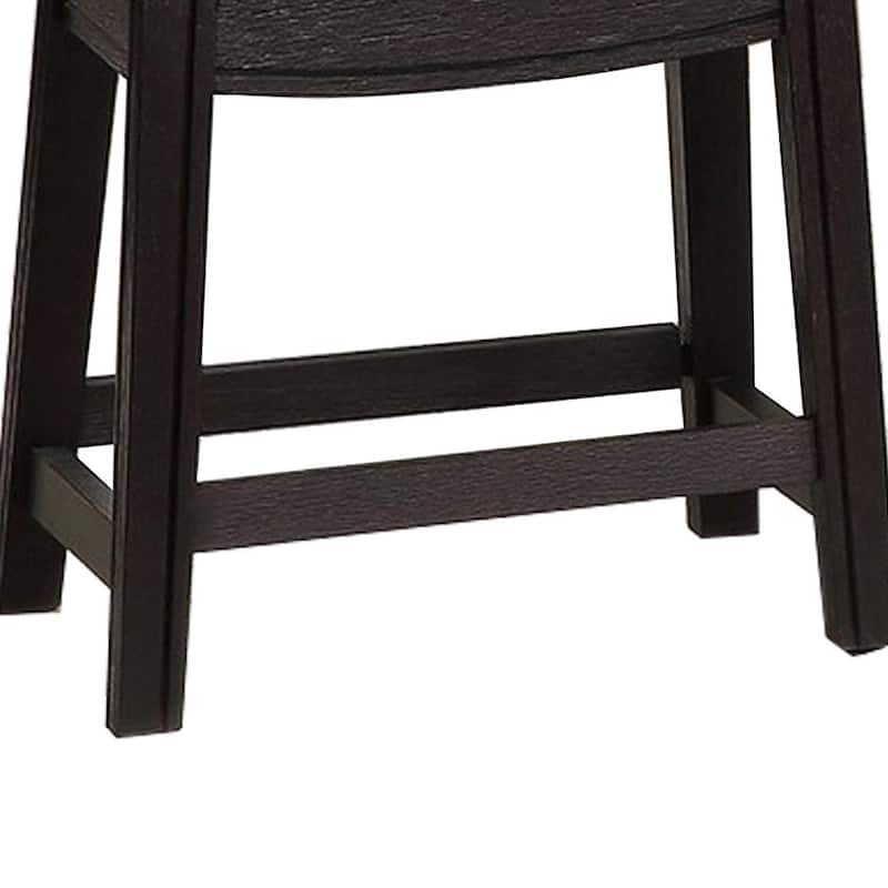 Curved Leatherette Stool with Nailhead Trim, Set of 2 - 18 H x 13.8 W x 18 L Inches