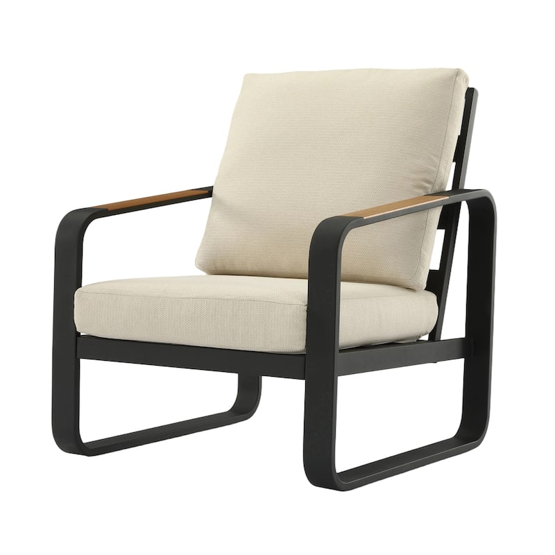 Outdoor Patio Sofa with Removable Cushions, Weather-Resistant - Chair