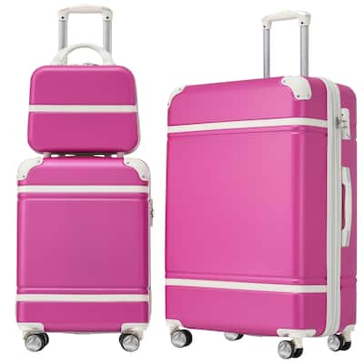Hardshell Luggage Sets 3 Pieces 20"+24" Luggages and Cosmetic Case Spinner Suitcase with TSA Lock Lightweight