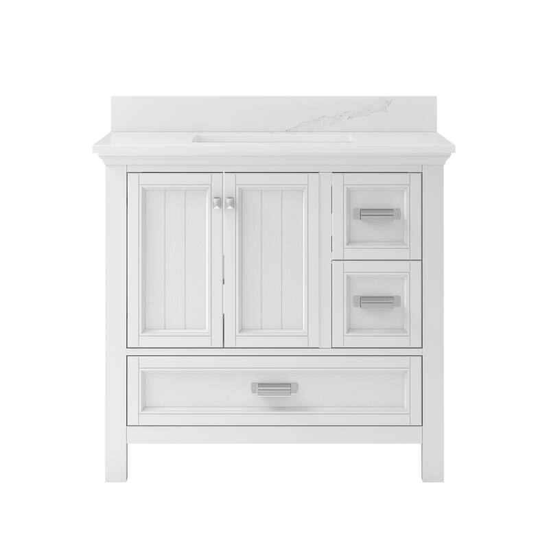 CRAFT + MAIN BAVT3722D-QCB1 Brantley 36" Free Standing Single Basin - White