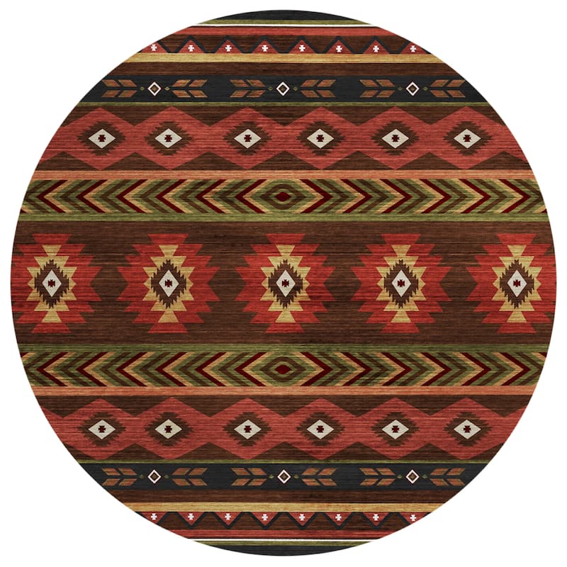 Indoor/ Outdoor Sonora Global Medallions Washable Rug