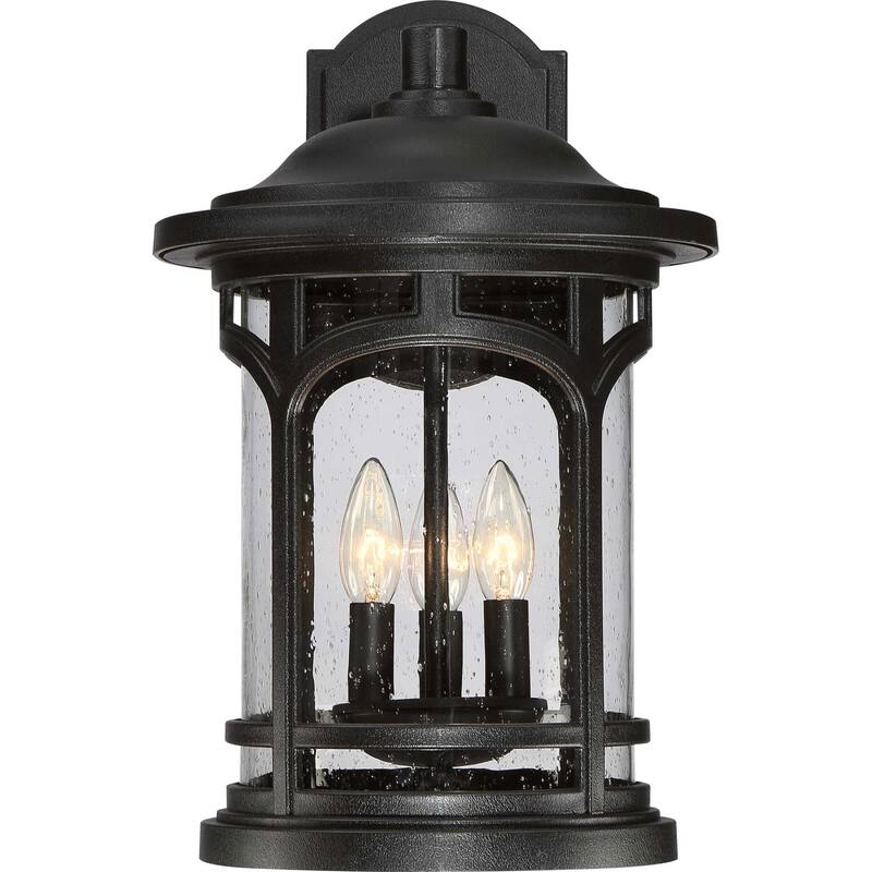 Roseto Clinton 3 Light 17-3/4" Tall Outdoor Wall Sconce with a Glass