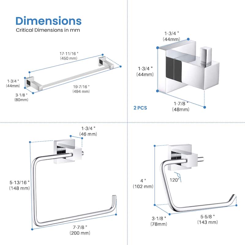 Cube 5-Piece Bathroom Hardware Set