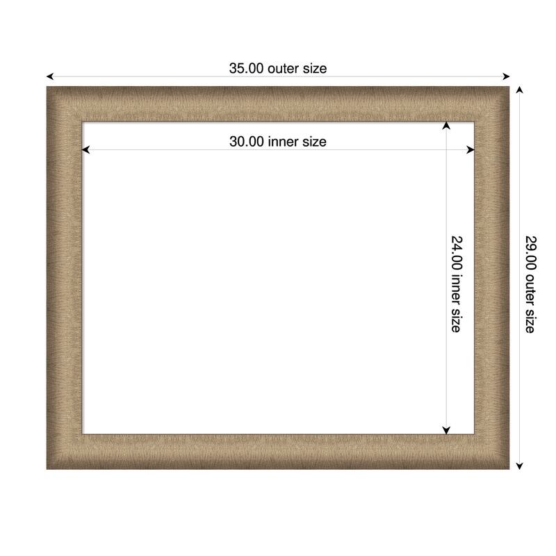 Amanti Art Elegant Brushed Bronze Framed Dry Erase Magnetic Board - 35 x 29 in