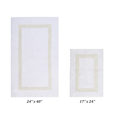 Better Trends Hotel Collection in Race Track 100% Cotton Super Absorbent Reversible Double Sided Machine Washable Bath Mat Rug