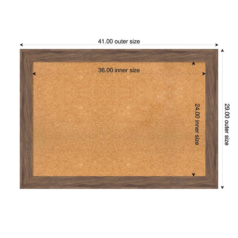 Pia Medium Brown Framed Cork Board - Bulletin Board, Organization Board, Pin Board - Natural - 41 x 29 in