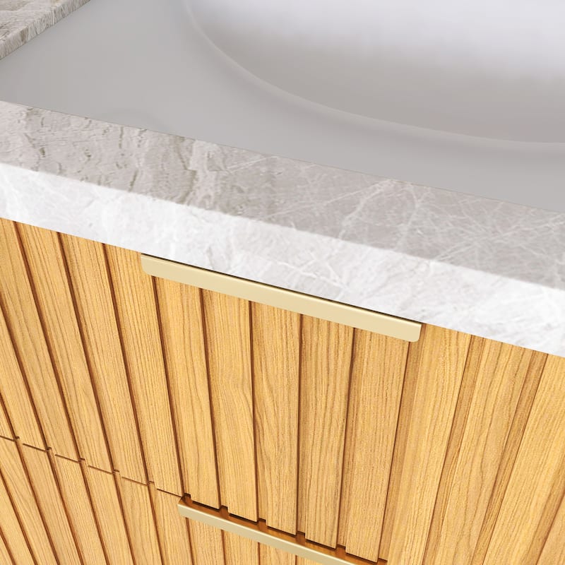 60" Wall-Mounted Bathroom Vanity with Ceramic Sink - 59.84'' x 19.69'' x 20.47''