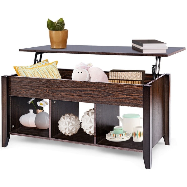 Costway Lift Top Coffee Table w/ Hidden Compartment Storage Shelf Living Room Furniture