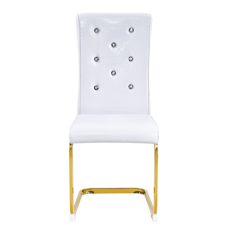 Dining Chair Side Chair Kitchen Chair Leisure Chair Lounge Chair White Gold Office Chair Armless Chair with Metal Legs