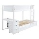 preview thumbnail 50 of 53, Twin-Over-Twin Bunk Bed with Twin size Trundle, Storage and Desk,Multifunctional Bunk Bed With Storage