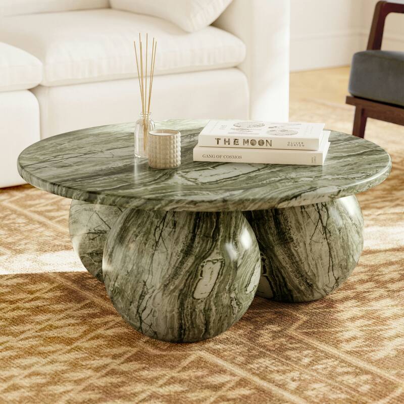 Poly & Bark Concrete Marmo Coffee Table with Marble Finish