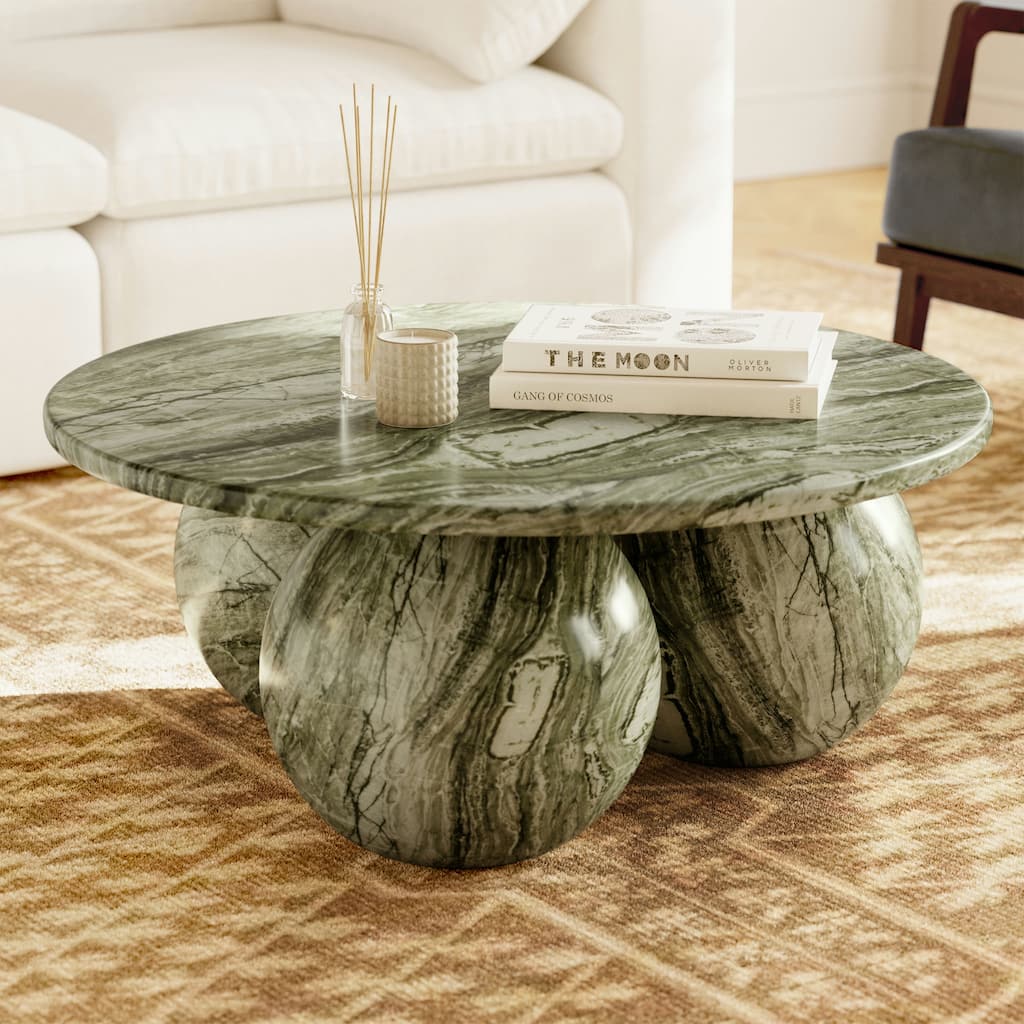 Poly & Bark Concrete Marmo Coffee Table with Marble Finish