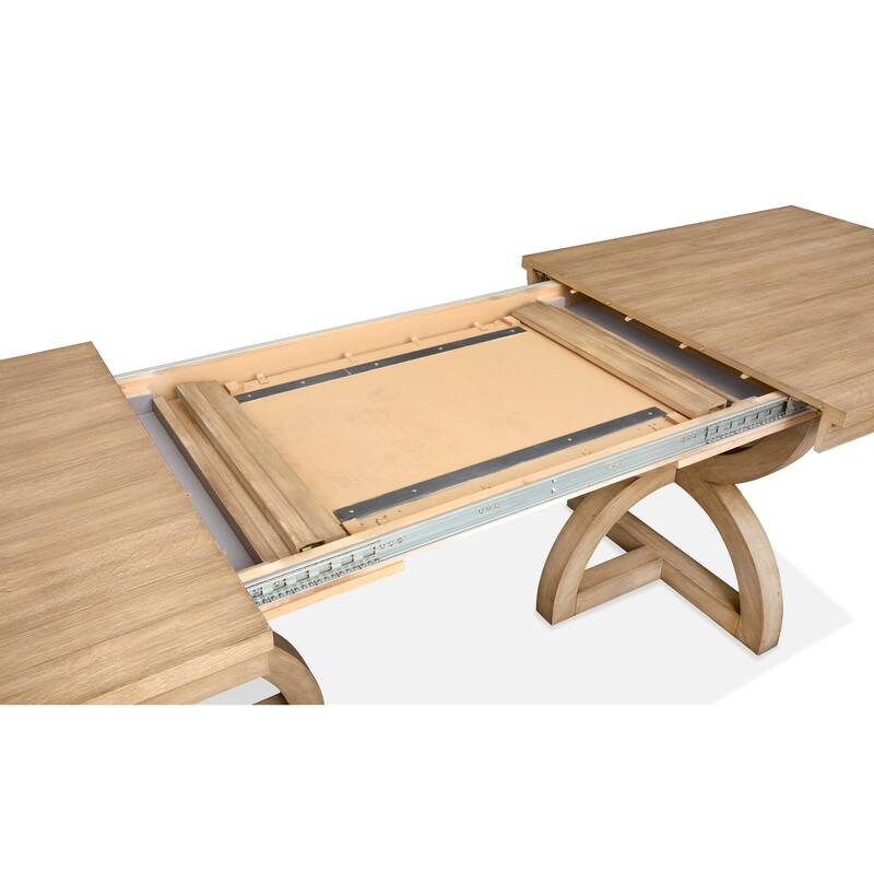 Magnussen Home Coventry Honey Maple Extendable Trestle Dining Table - 40''W x 84''D x 30''H