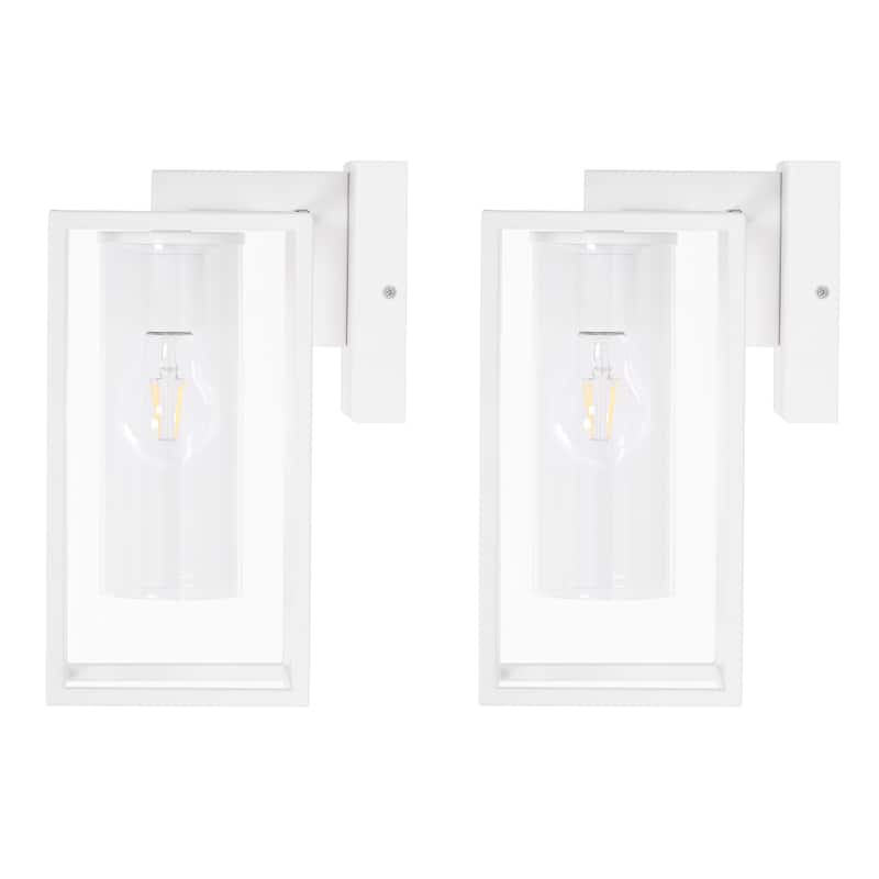 2-Pack Industrial Metal Outdoor Wall Lantern