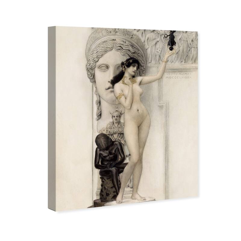 Wynwood Studio Canvas Classic Gustav Klimt - Allegory of Sculpture White and Antique White Traditional Wall Art Canvas Print