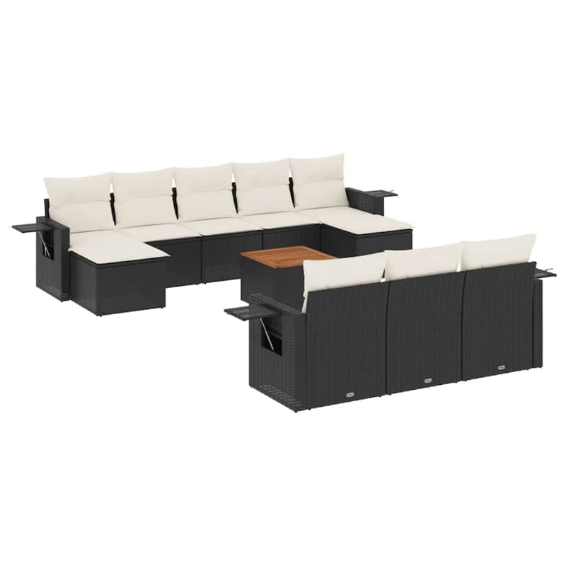 vidaXL Garden Sofa Set Poly Rattan Large Modular Garden Sofa Set - 24.4 x 24.4 x 27.2 in (W x L x H)
