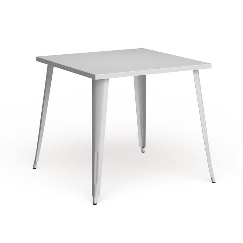 35.5'' Square Metal Indoor-Outdoor Table - 35.5"W x 35.5"D x 29.75"H - White