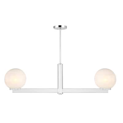 Bellevue SHCH72832 2 Light 42" Wide Linear Chandelier with Strié Glass