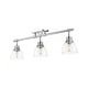 preview thumbnail 6 of 7, Golden Lighting 3602-3SF-CLR Duncan 3 Light 7" Wide Semi-flush Linear