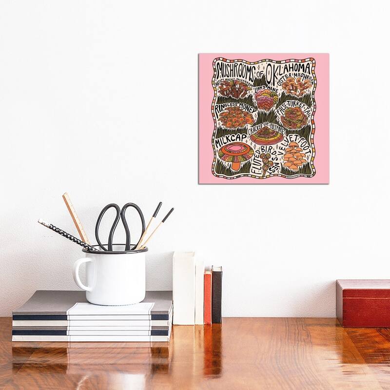 iCanvas "Mushrooms Of Oklahoma" by Doodle By Meg Canvas Print - 12x12x1.5