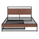 preview thumbnail 25 of 42, Slat Support Bed Frame Metal Platform Bed with Trundle