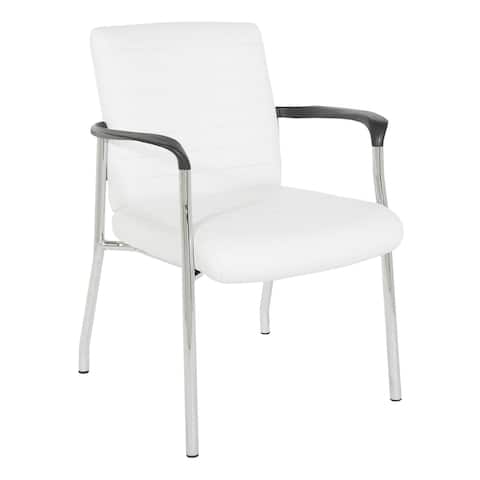 Guest Chair with Faux Leather and Chrome Frame