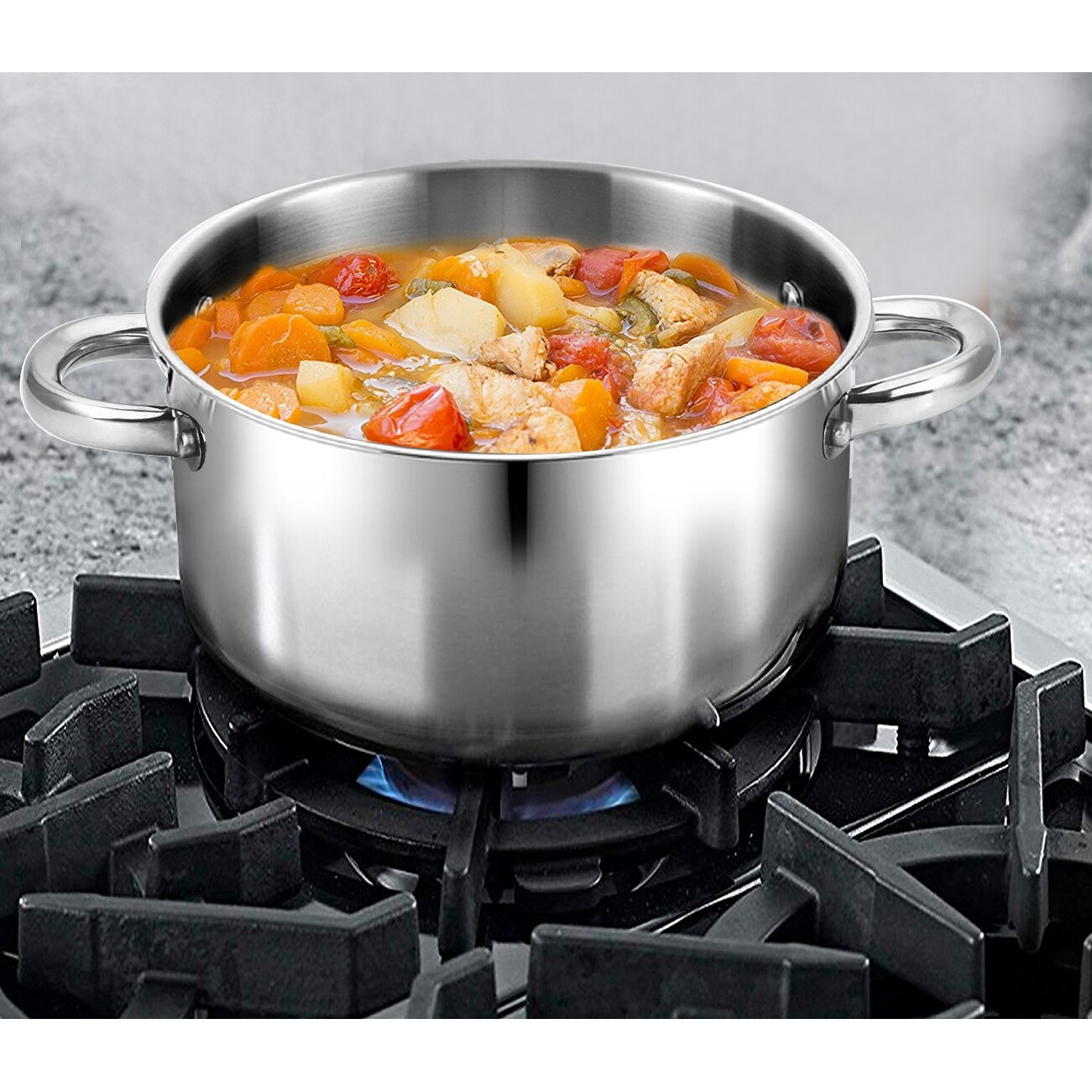 Bene Casa 5-Quart Capacity Dutch Oven, with glass lid, stainless-steel  finish, airtight lid - On Sale - Bed Bath & Beyond - 33036277