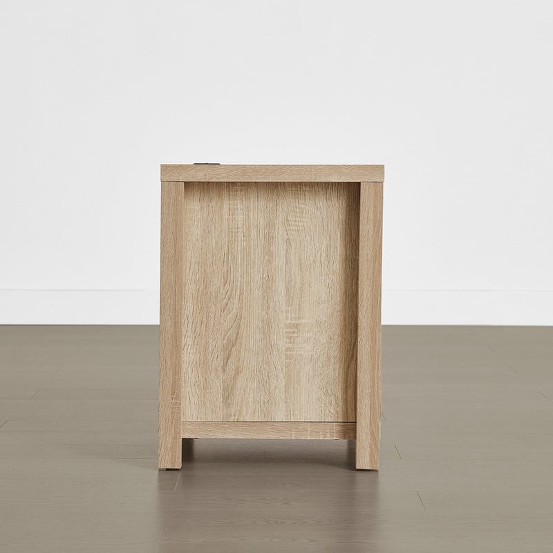 Spruce & Spring Scout Farmhouse Solid Wood Nightstand with 2 Drawers and Type-C, USB & 2 Power Outlets