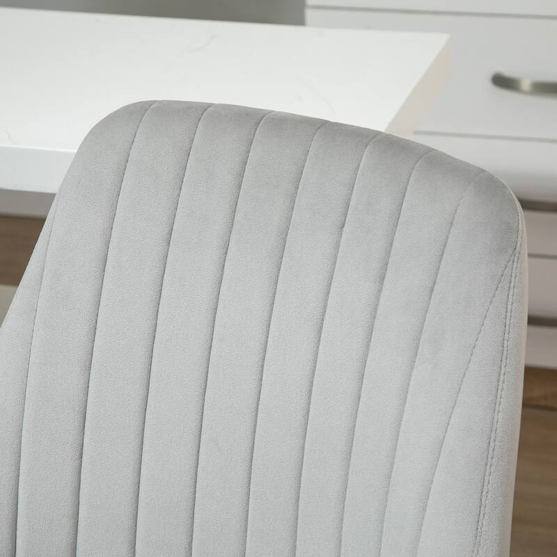 Vinsetto Mid-Back Office Chair, Velvet Fabric Swivel Scallop Shape Computer Desk Chair for Home Office or Bedroom