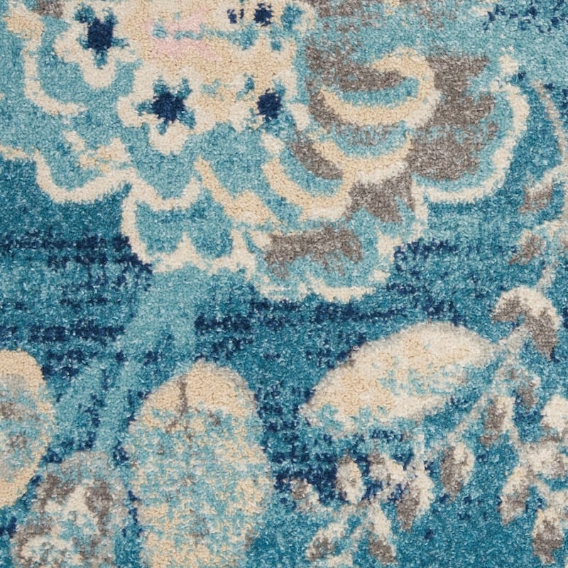 Power Loomed Distressed Floral Traditional Stain Resistant Area Rug - 72' X '48' X '0.5