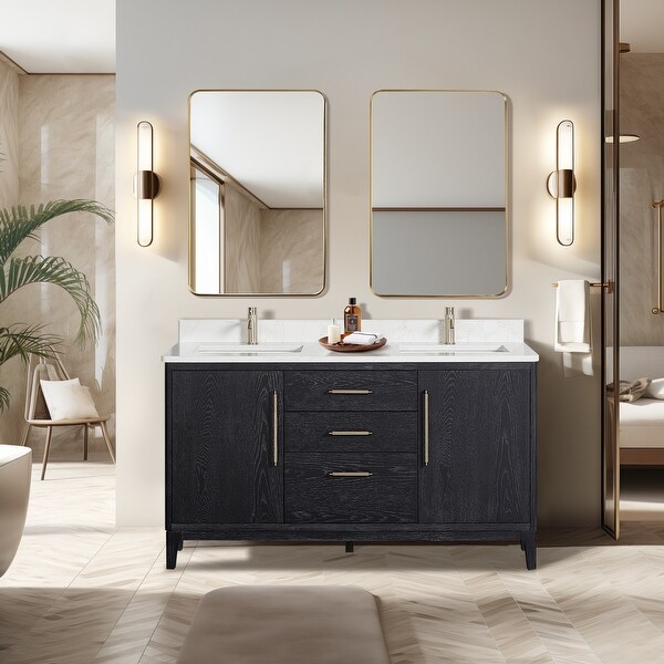 大人気定番商品 Bath Double Gara Vanity without Top Stone Composite with ワイン