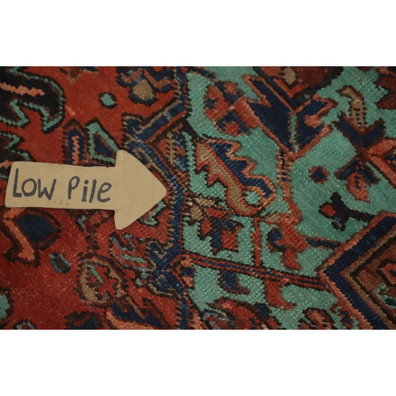 Hand Knotted Oriental 100% Wool Carpet Traditional Medallion Oranges & Rust Heriz Area Rug - 10' 6'' X 7' 8''