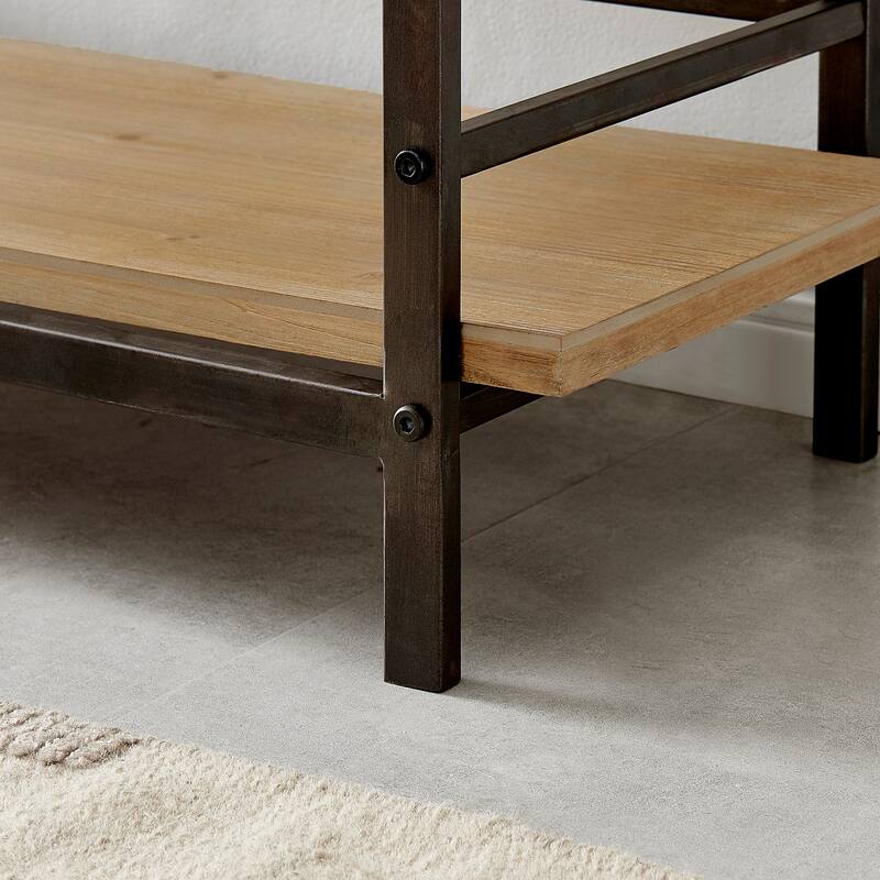 FirsTime & Co. Natural Ridgeway Arch Etagere Bookcase, Wood Top, Metal Frame