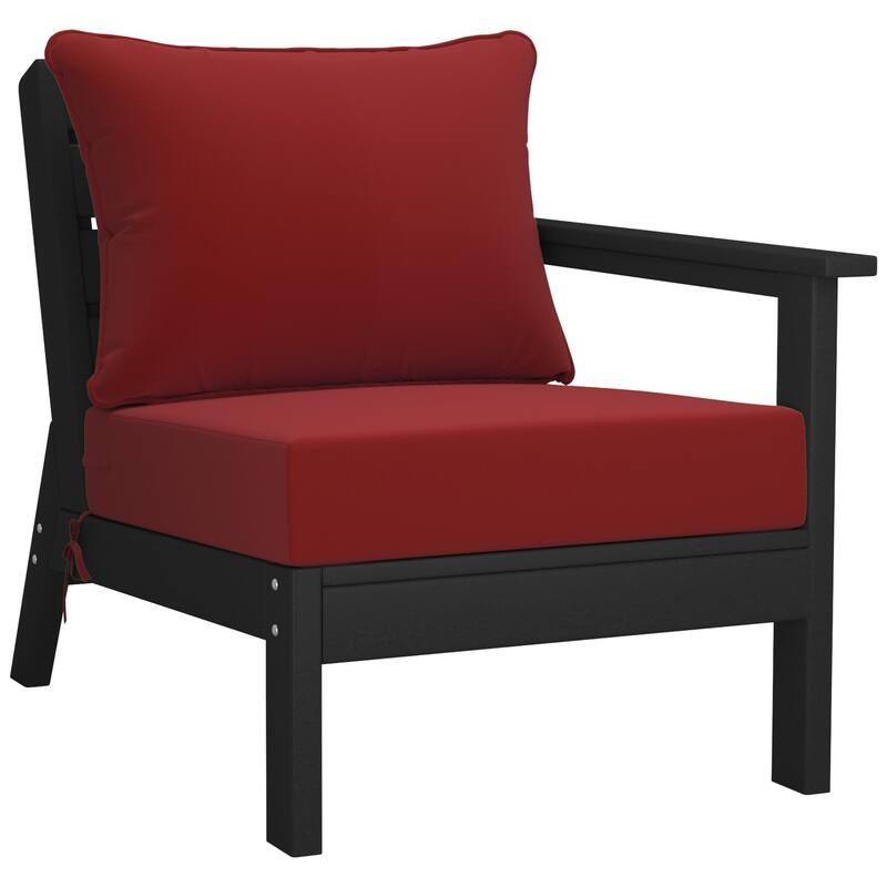 Birchwood All Weather HDPE Outdoor Patio Black Deep Seating Conversation Set (5-Piece Set)