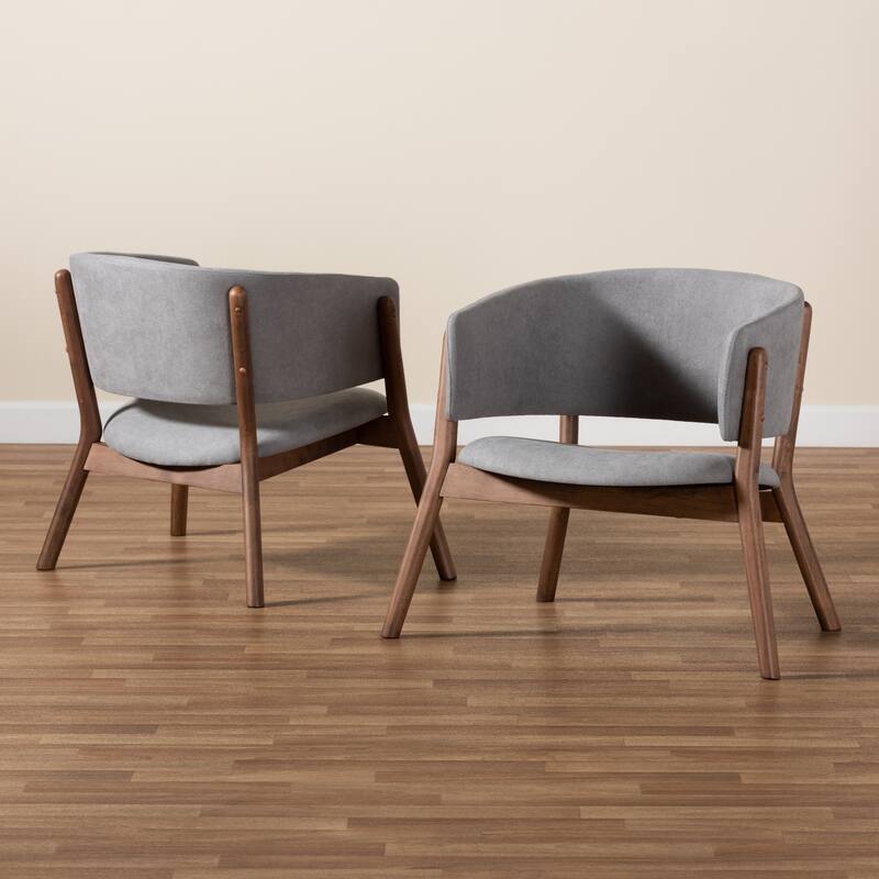 Baron Mid-Century Modern 2-Piece Living Room Accent Chair Set