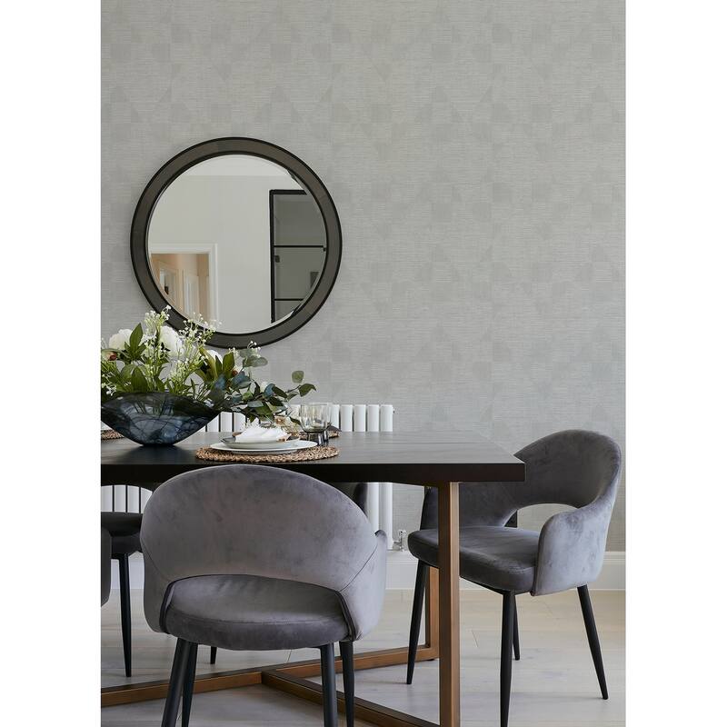 Advantage Wegener Silver Geometric Wallpaper