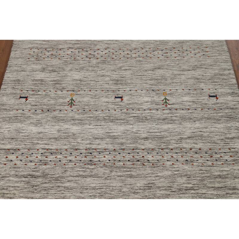Little Animals Gabbeh Indian Rug Handmade Wool Carpet - 4'1" x 6'0"