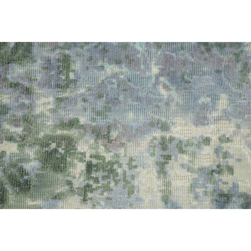 Hand Knotted Oriental Viscose Silk Carpet Modern Abstract Multi-Colored Abstract Area Rug - 8' 0'' X 5' 7''