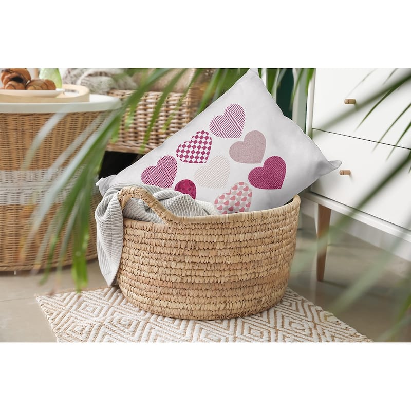Patterned Hearts Valentines Day Decorative Throw Pillow