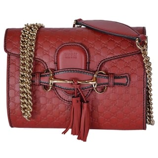 Flap Gucci Handbags For Less Gucci 449636 Red Micro Gg Guccissima Leather Mini Emily Crossbody Purse 7 X 5