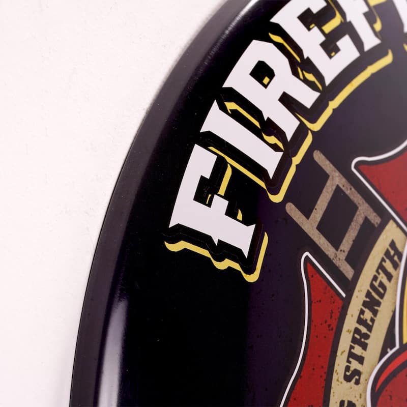Firefighters Real Super Heroes Dome Metal Sign - 15.5" - 15.75" H x 15.75" L x 2.25" D