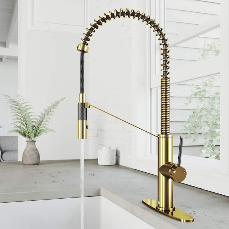 VIGO Livingston 24" H Single Handle Pull-Down Sprayer Kitchen Faucet