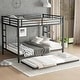 preview thumbnail 5 of 51, Metal Bunk Bed with Twin Size Trundle Black - Queen over Queen
