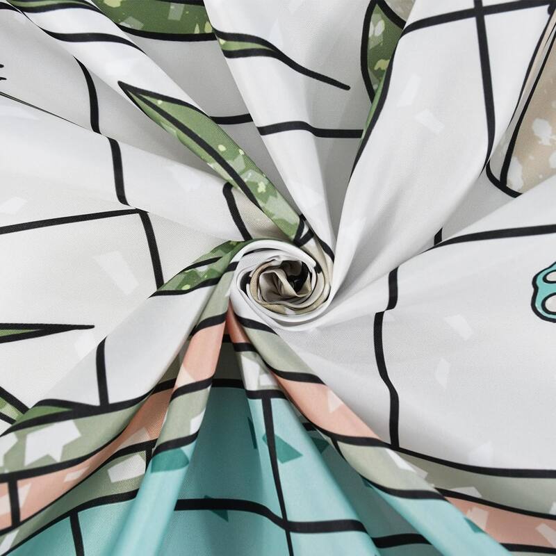 Butterfly Floral Shower Curtain Set Fabric Bath Curtain, 72x72 Inches