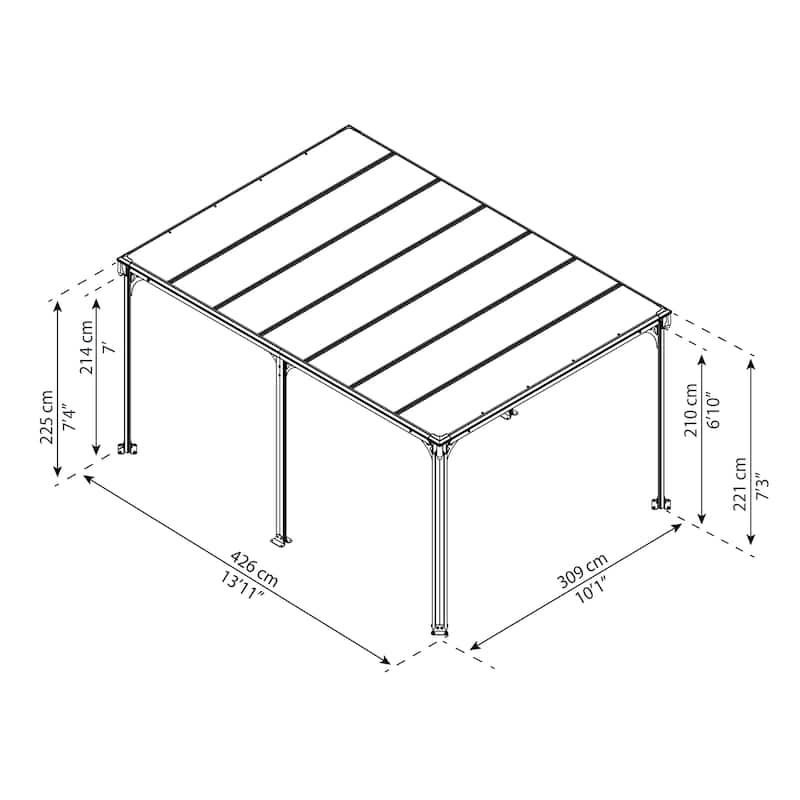 Milano 10 ft. x 14 ft. Gray/Bronze Outdoor Gazebo