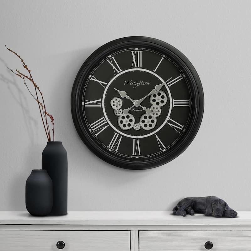 23" Round Wall Clock - Black