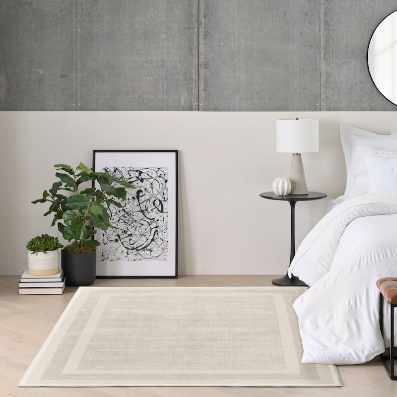 DKNY Grand Street Ivory Taupe Contemporary Chic Indoor Rug